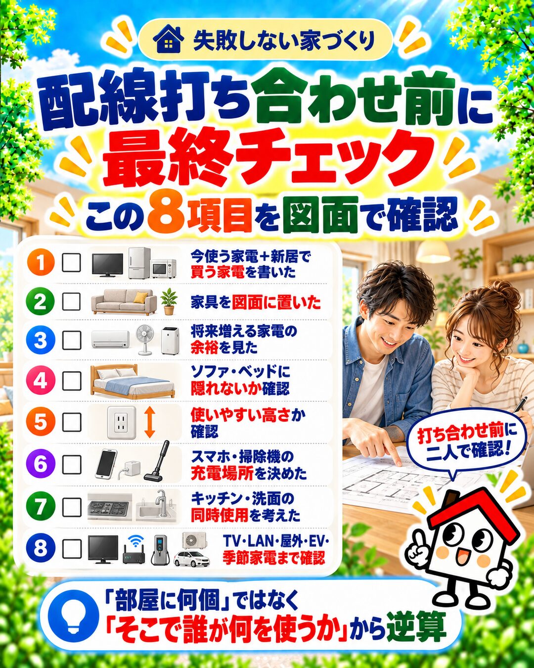 後悔しないコンセント配置チェックリスト