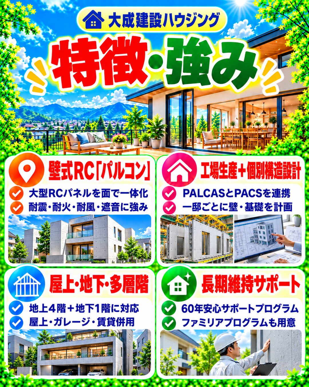 大成建設ハウジングの特徴・強み