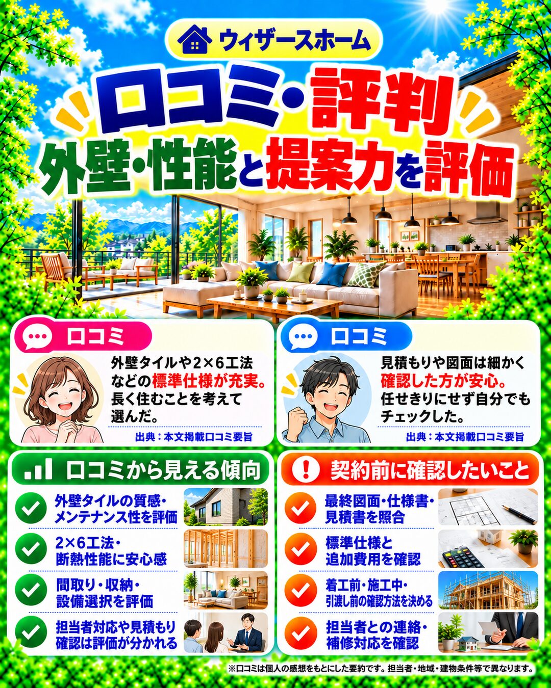 ウィザースホームで実際に家を建てた人のリアルな口コミ評判