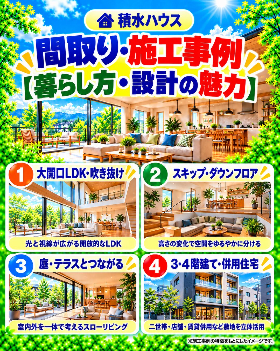 積水ハウスの間取り・施工事例