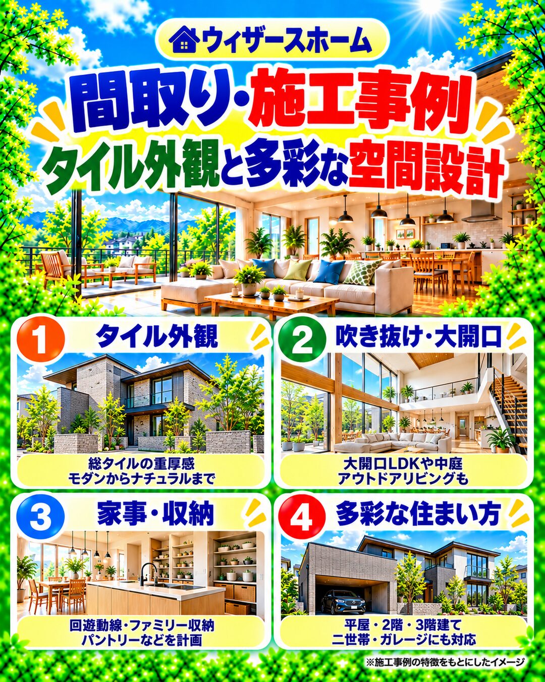 ウィザースホームの間取り・施工事例