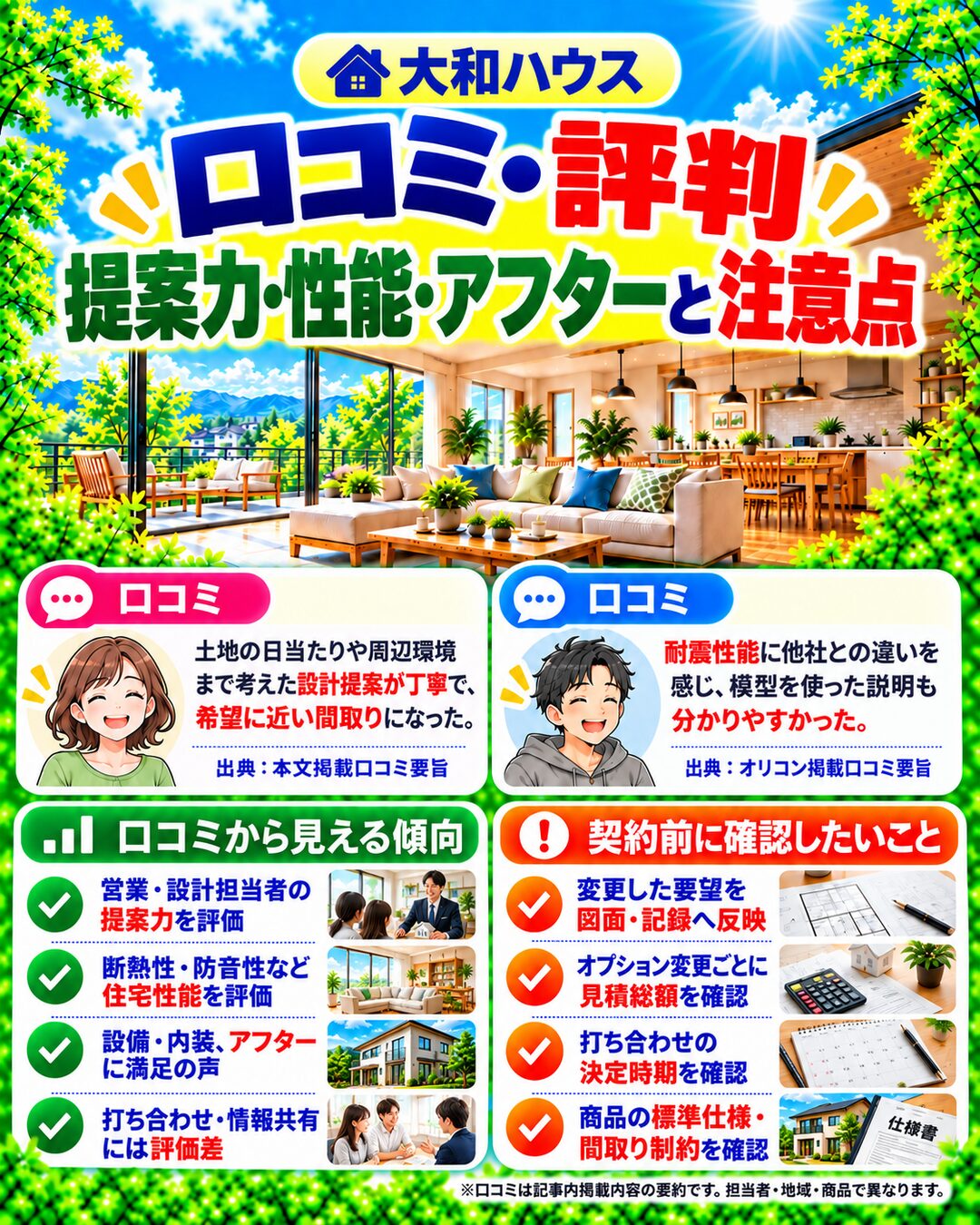大和ハウスで実際に家を建てた人のリアルな口コミ評判