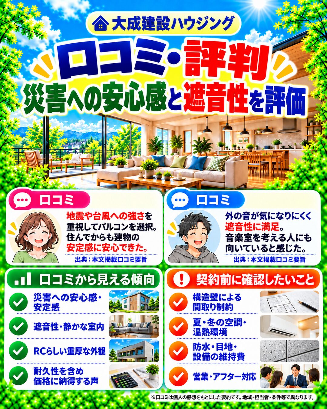 大成建設ハウジングで実際に家を建てた人のリアルな口コミ評判