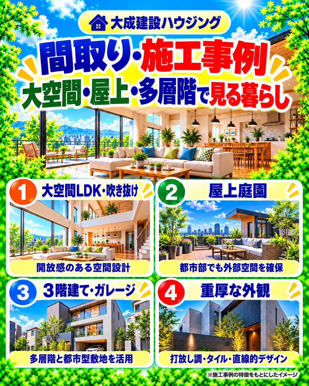 大成建設ハウジングの間取り・施工事例