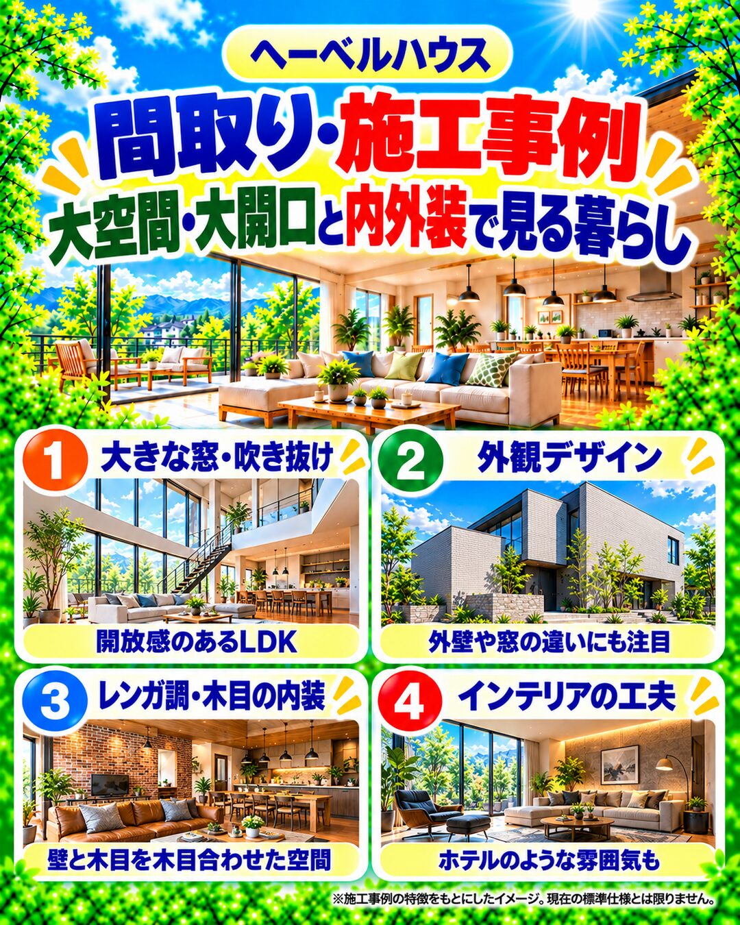 ヘーベルハウスの間取り・施工事例