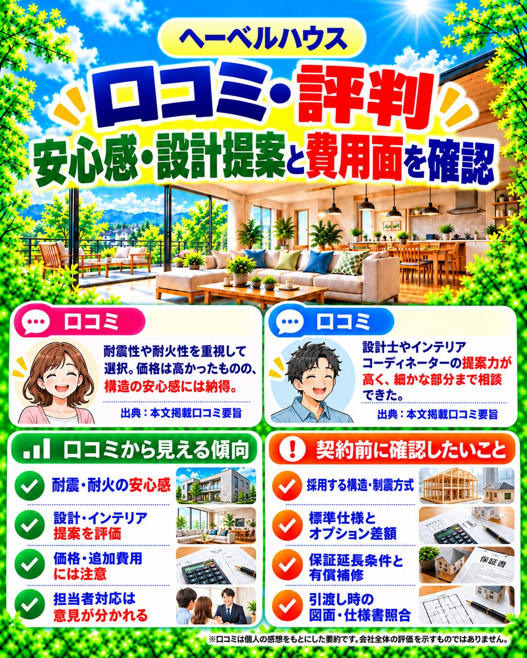 ヘーベルハウスで実際に家を建てた人のリアルな口コミ評判