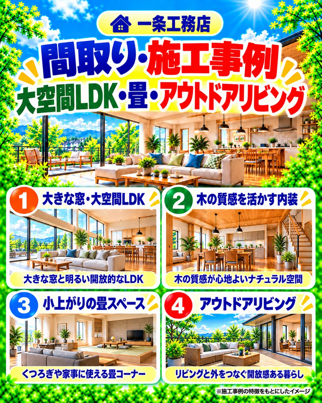 一条工務店の間取り・施工事例