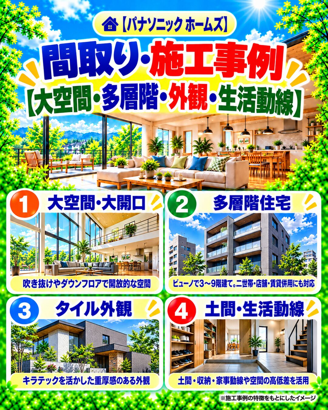 パナソニック ホームズの間取り・施工事例