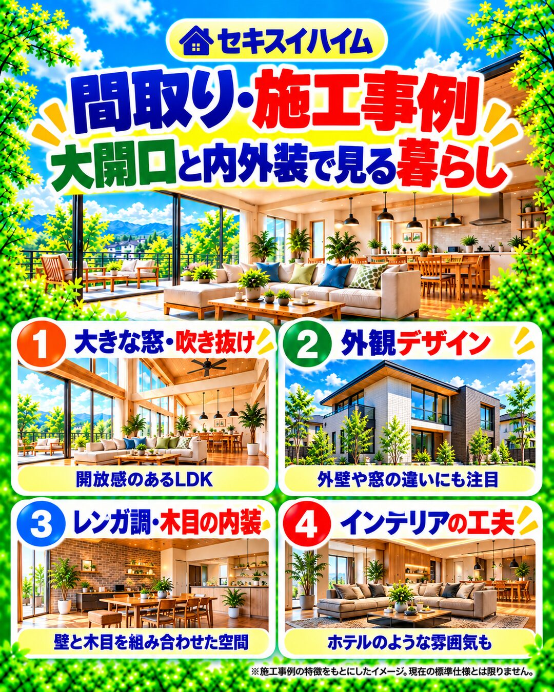 セキスイハイムの間取り・施工事例