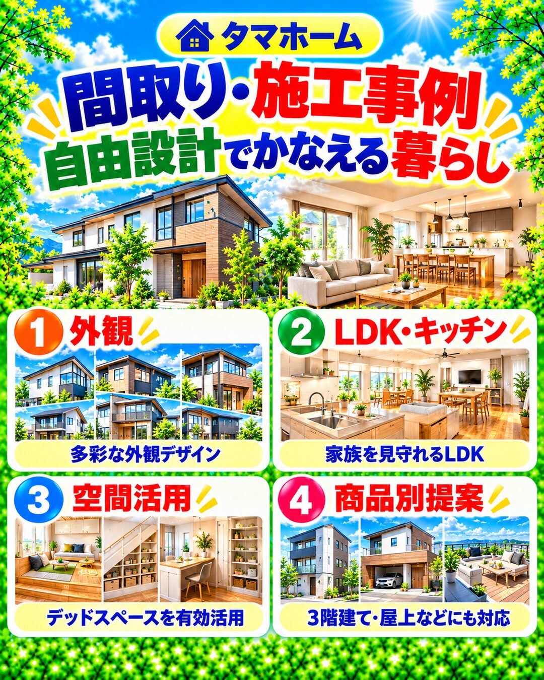 タマホームの間取り・施工事例