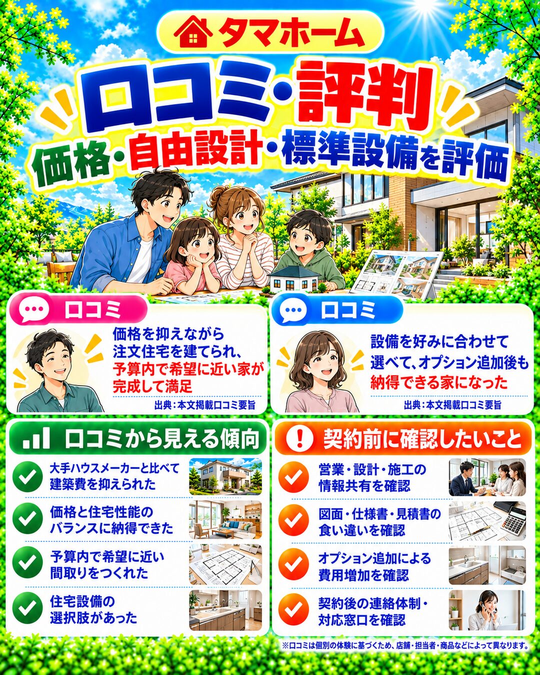 タマホームで実際に家を建てた人のリアルな口コミ評判