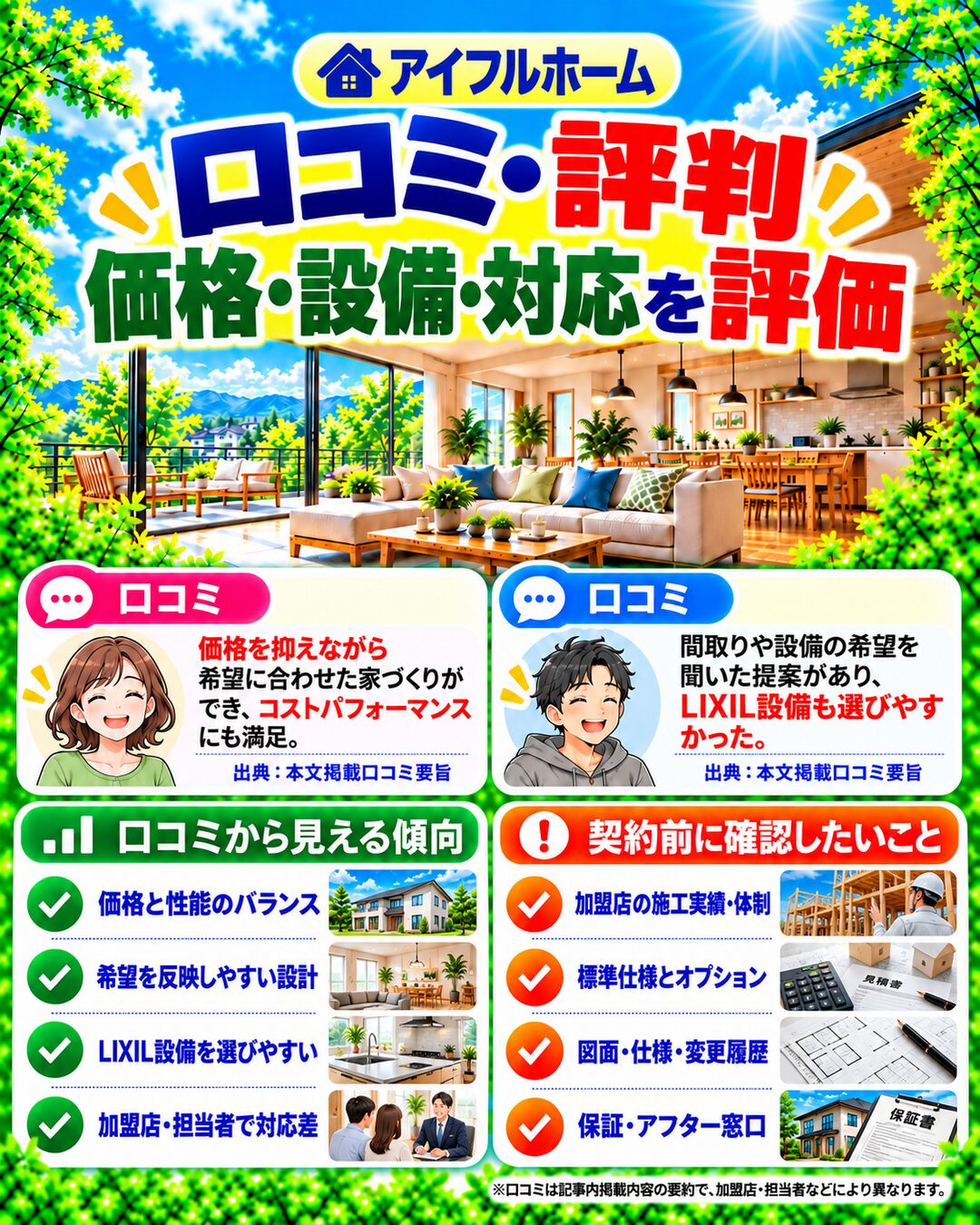 アイフルホームで実際に家を建てた人のリアルな口コミ評判