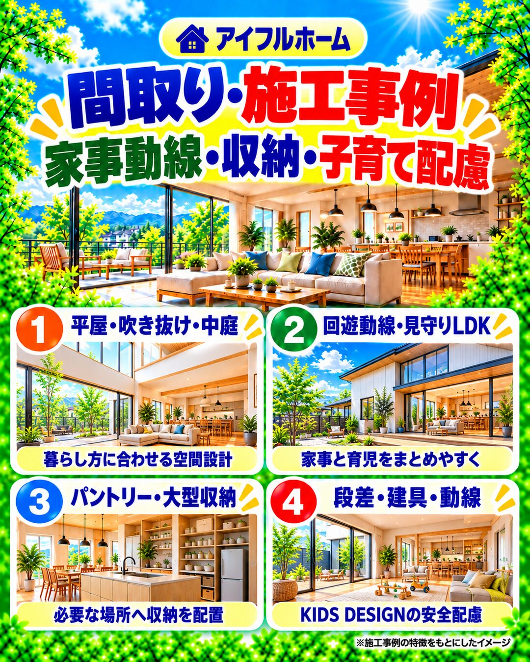 アイフルホームの間取り・施工事例