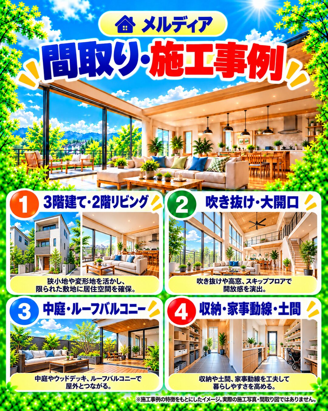 メルディアの間取り・施工事例