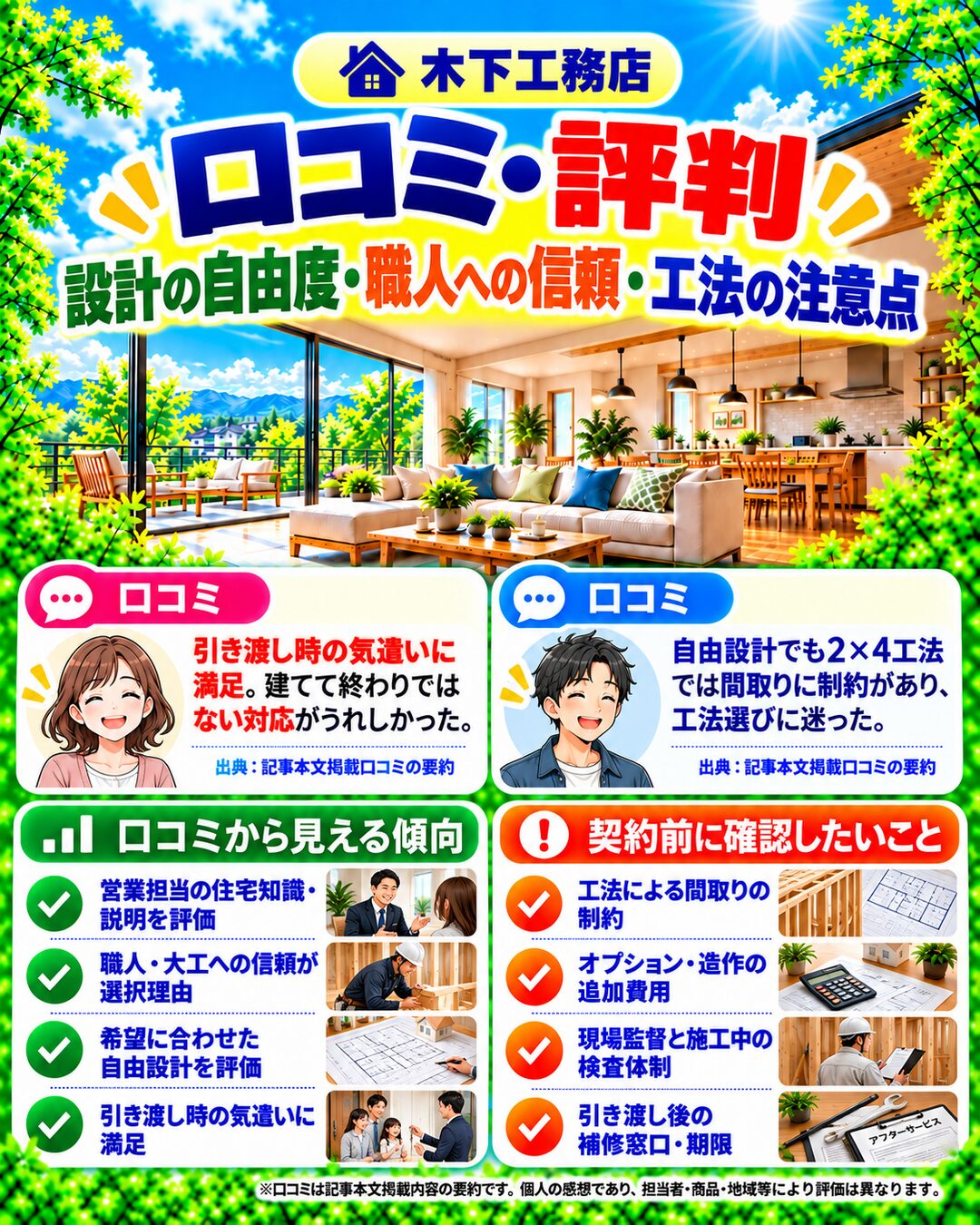 木下工務店で実際に家を建てた人のリアルな口コミ評判
