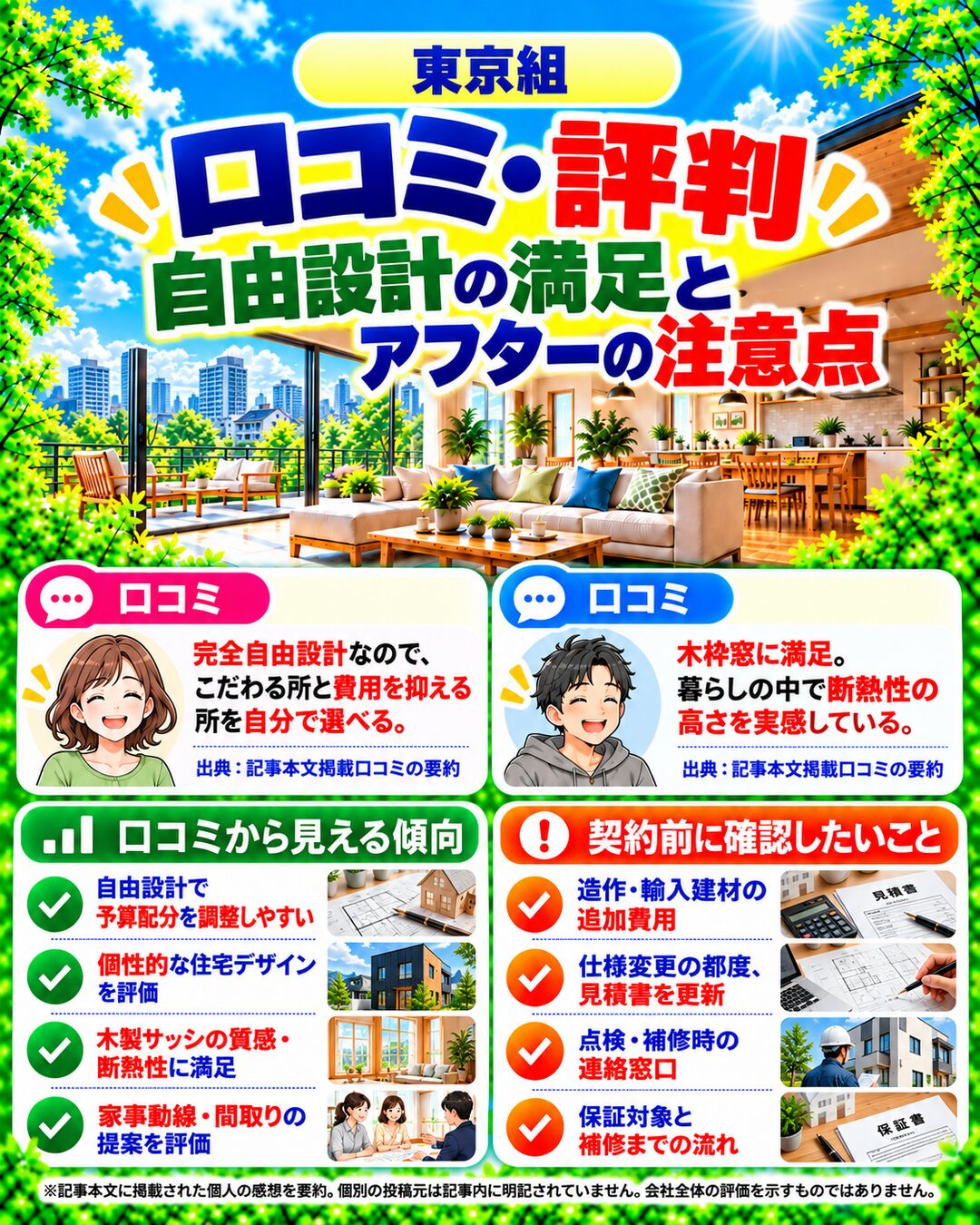 東京組で実際に家を建てた人のリアルな口コミ評判
