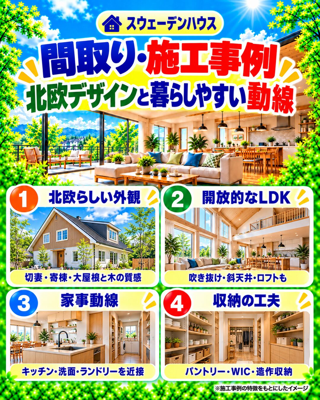 スウェーデンハウスの間取り・施工事例