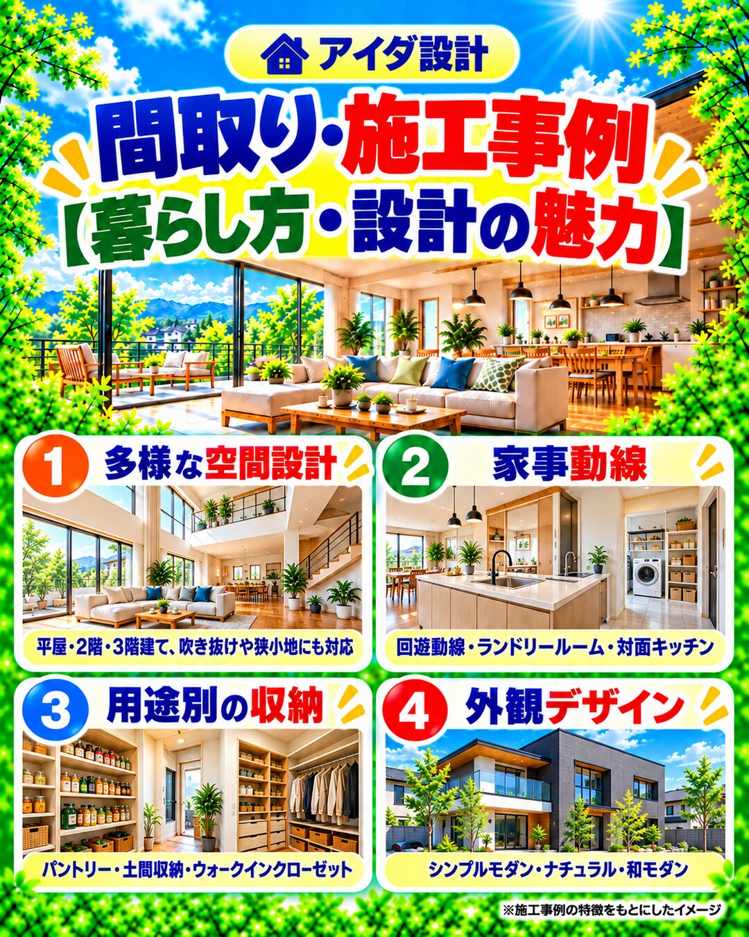 アイダ設計の間取り・施工事例