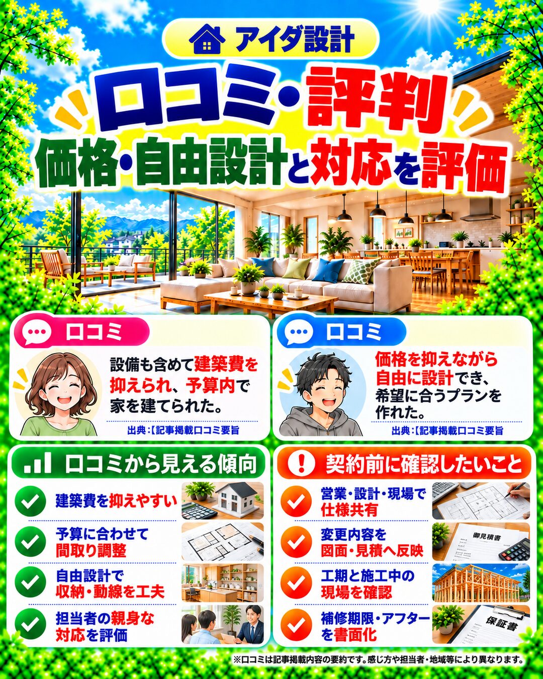 アイダ設計で実際に家を建てた人のリアルな口コミ評判