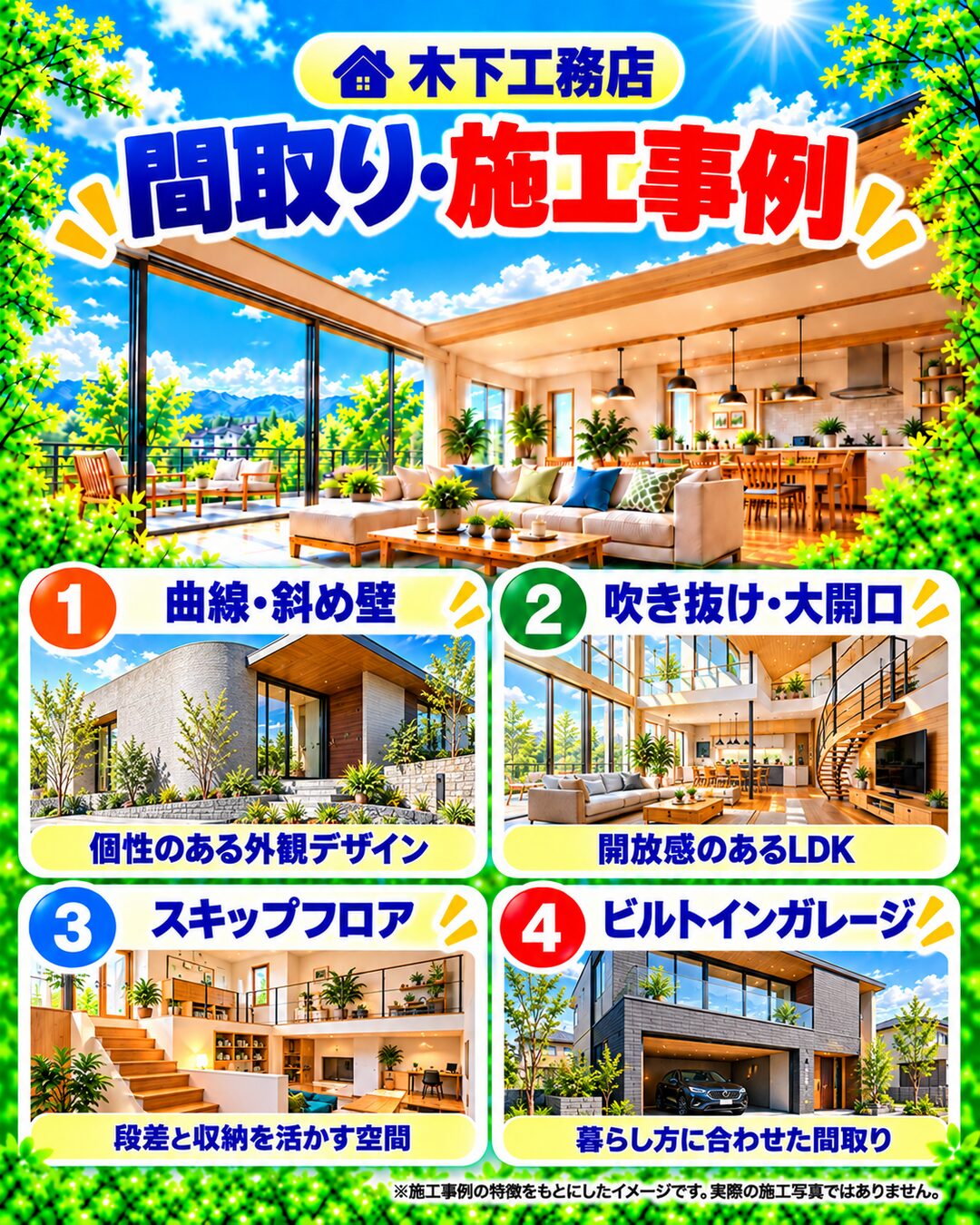 木下工務店の間取り・施工事例