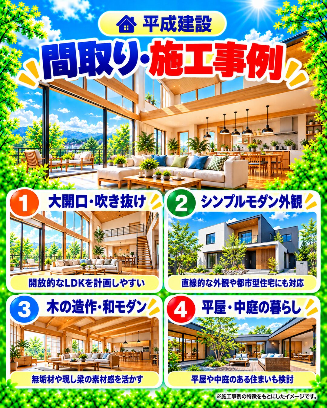 平成建設の間取り・施工事例