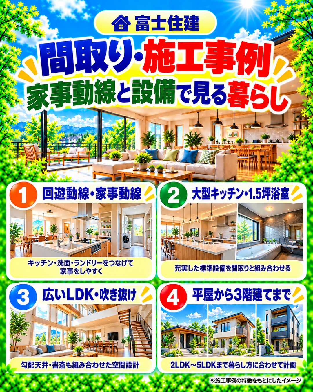 富士住建の間取り・施工事例