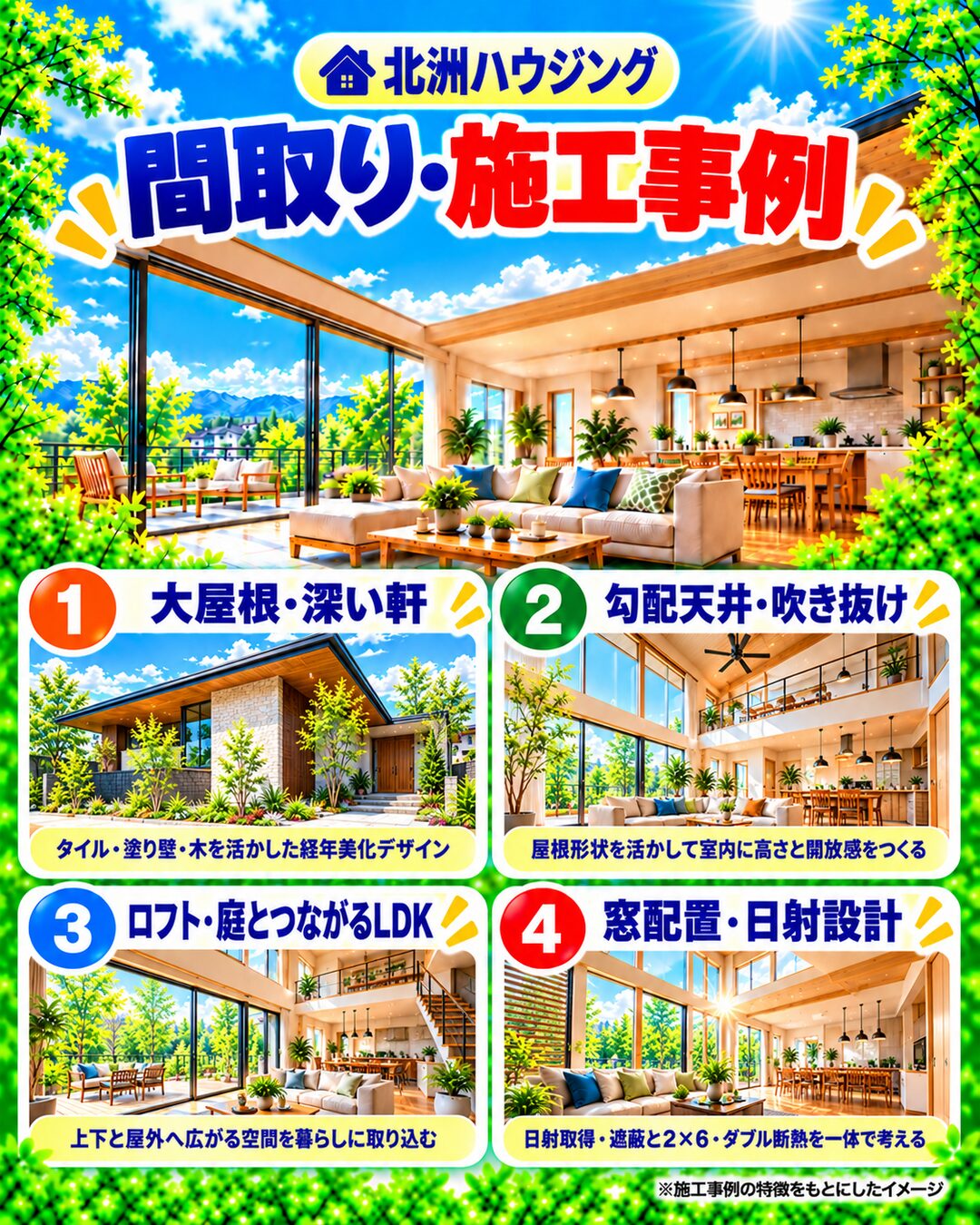 北洲ハウジングの間取り・施工事例