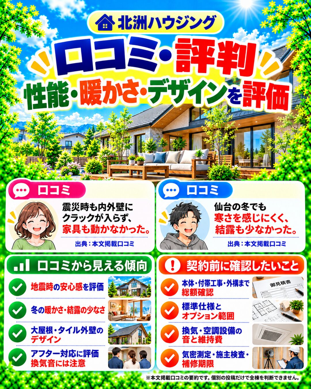 北洲ハウジングで実際に家を建てた人のリアルな口コミ評判