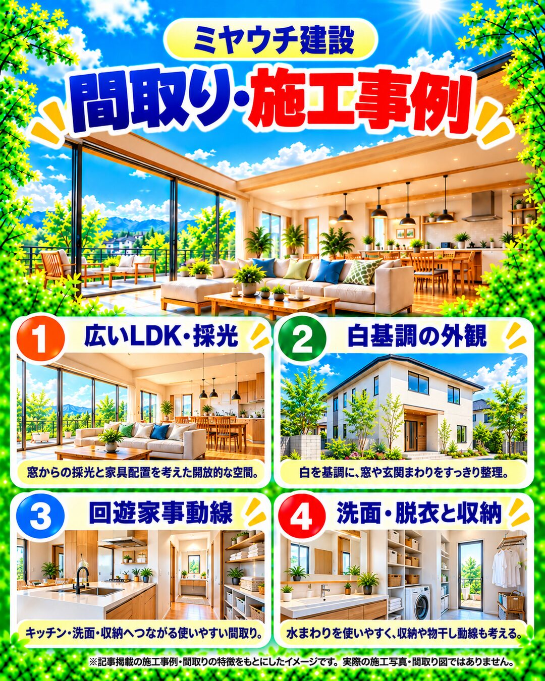 ミヤウチ建設の間取り・施工事例