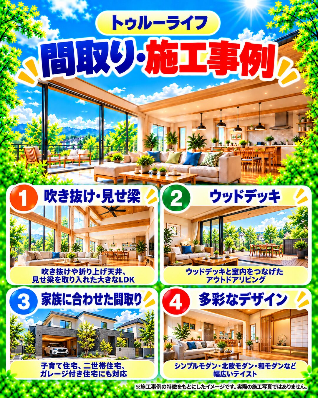 トゥルーライフの間取り・施工事例