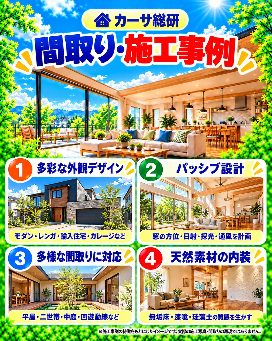 カーサ総研の間取り・施工事例
