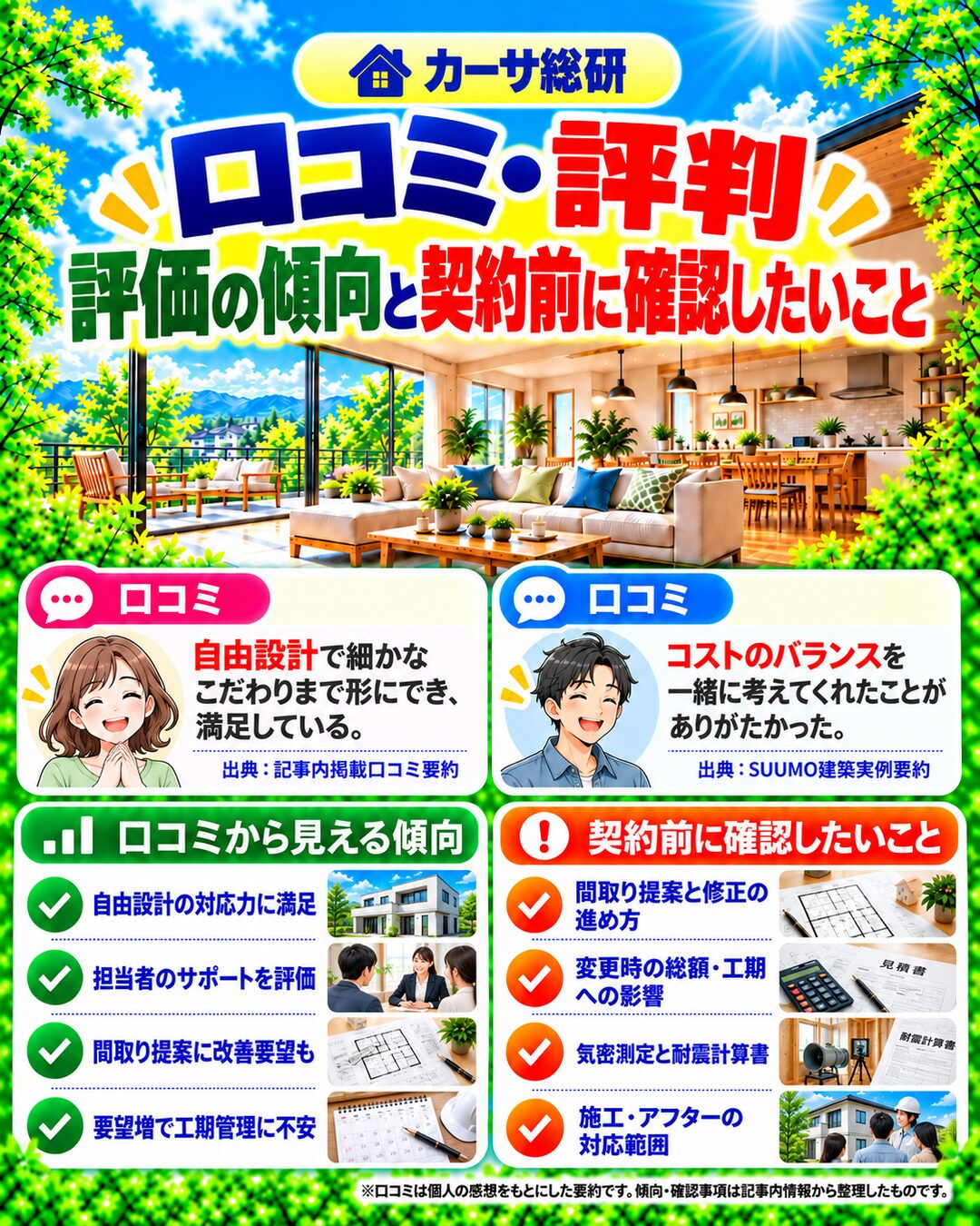 カーサ総研で実際に家を建てた人のリアルな口コミ評判