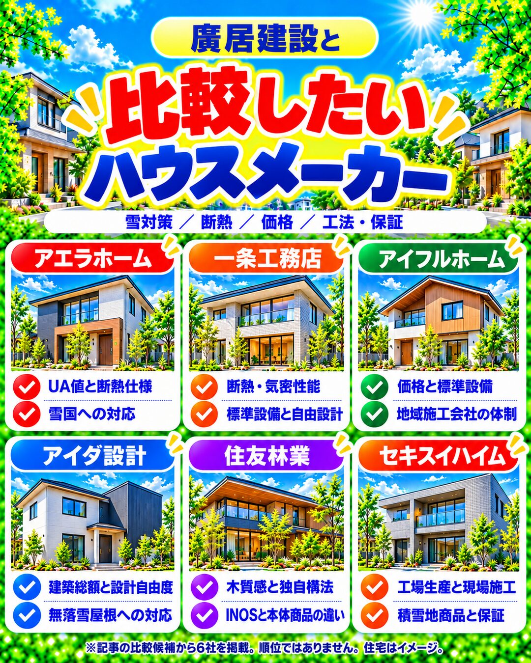廣居建設と比較したいハウスメーカー