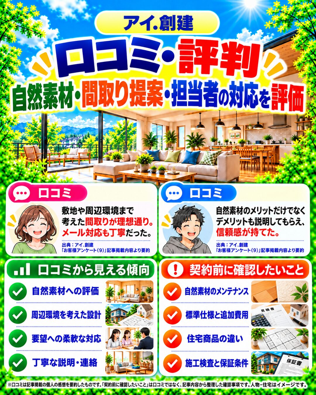 アイ.創建で実際に家を建てた人のリアルな口コミ評判