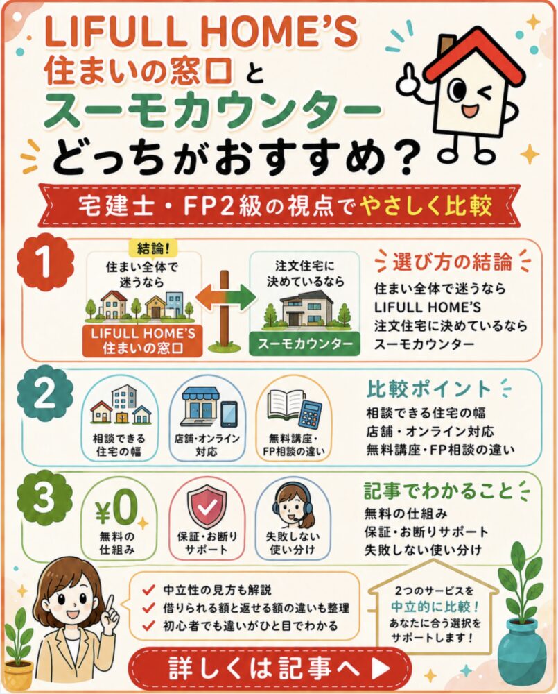 住まいの窓口とスーモカウンターを比較　まとめ画像