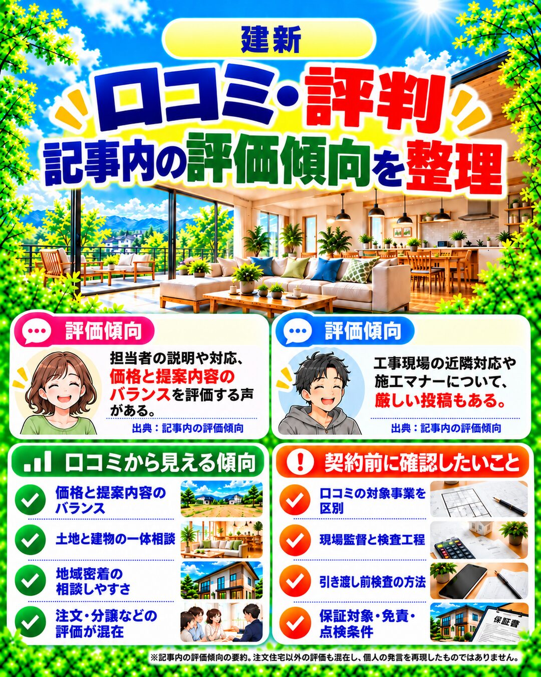 建新で実際に家を建てた人のリアルな口コミ評判