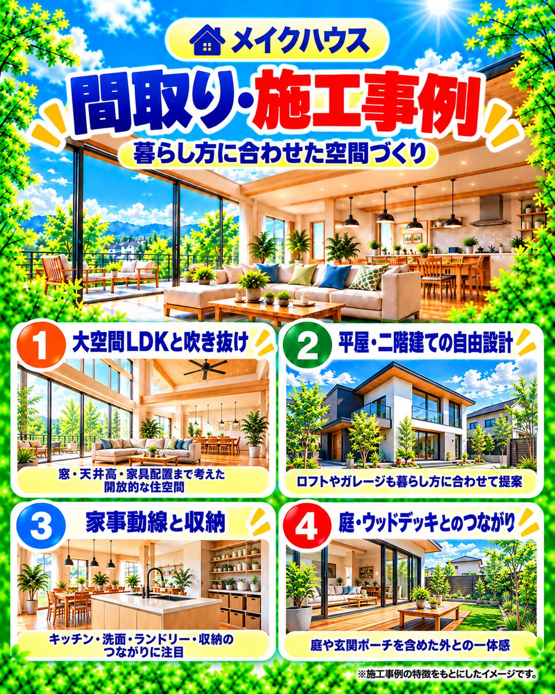 メイクハウスの間取り・施工事例