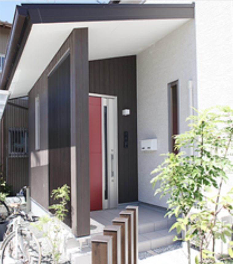 AS STYLE-アズスタイルの施工事例｜赤い玄関ドアの外観