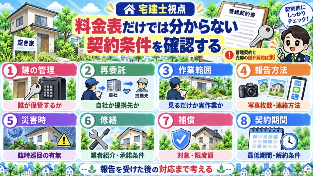 空き家管理サービス　料金表だけでは分からない契約条件を確認する