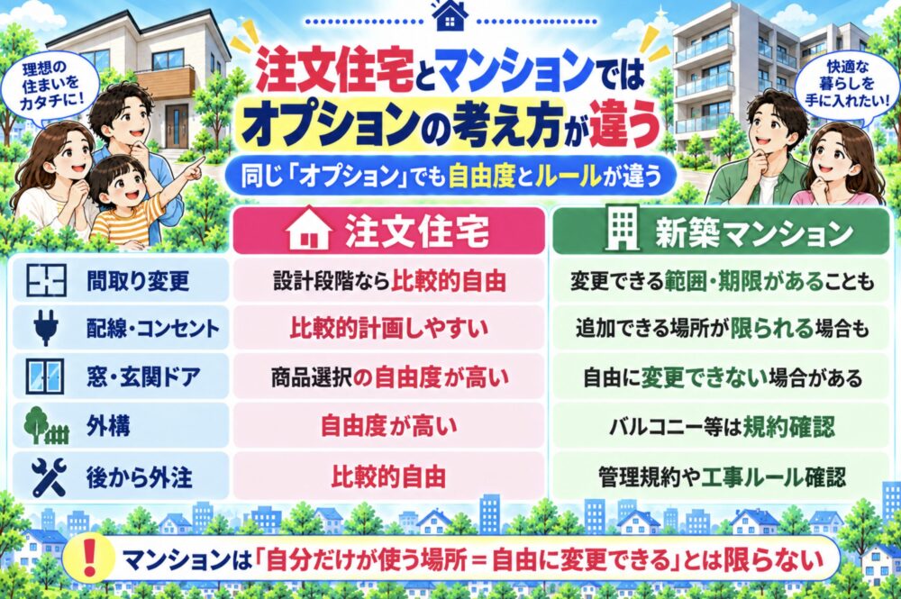 注文住宅とマンションではオプションの考え方が違う