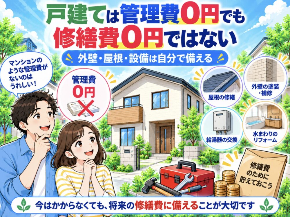 戸建ては管理費0円でも修繕費0円ではない