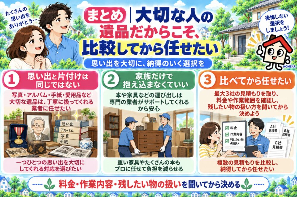 まとめ|大切な人の遺品だからこそ、比較してから任せたい