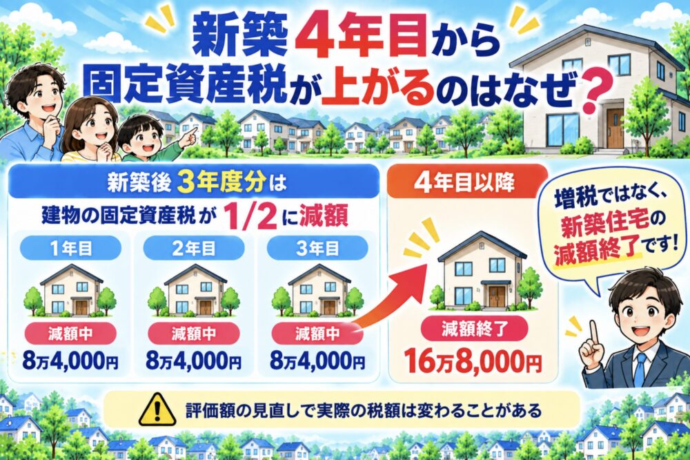 新築4年目から固定資産税が上がるのはなぜ?