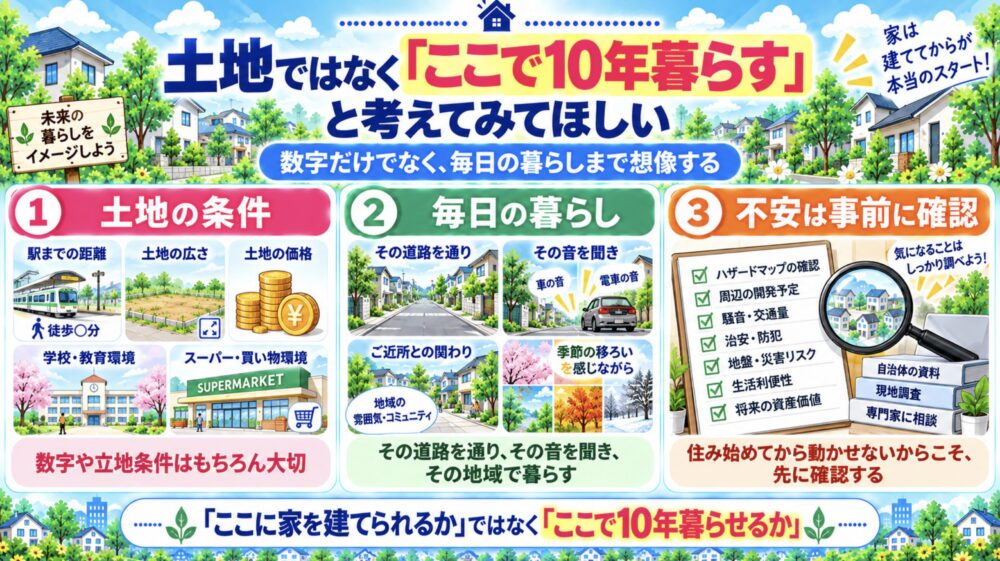 土地ではなく「ここで10年暮らす」と考えてみてほしい