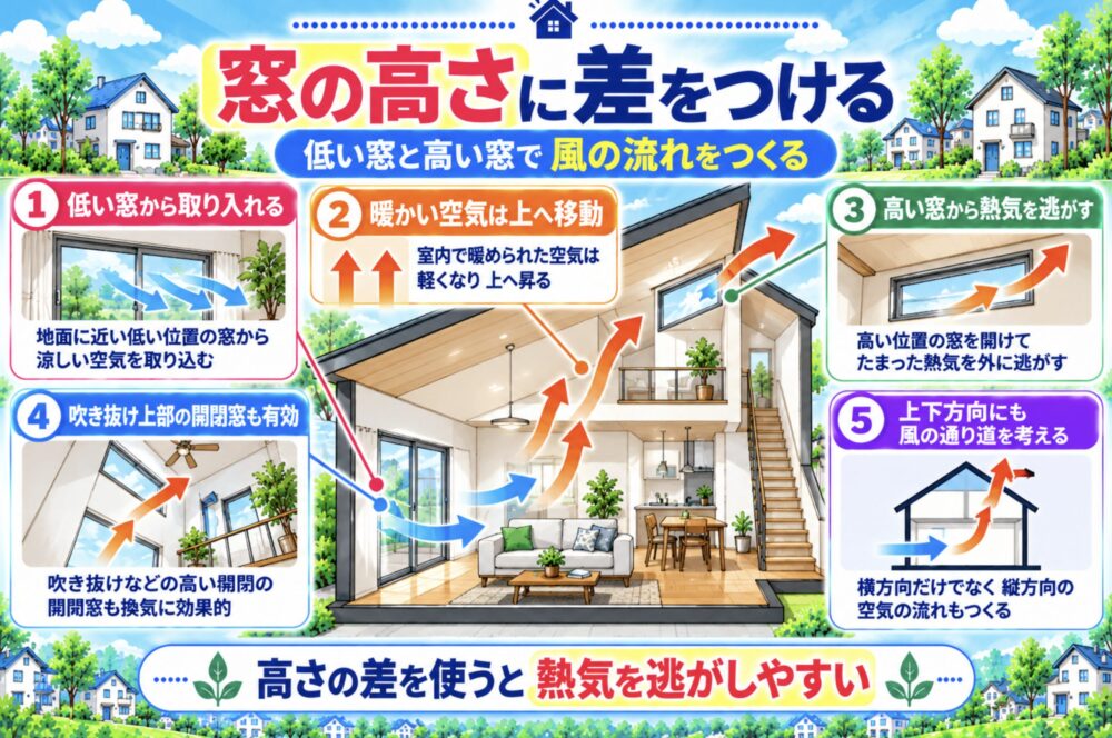 窓の高さに差をつける