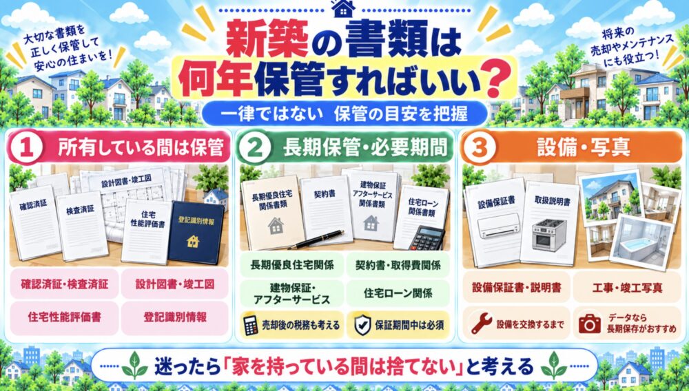 新築の書類は何年保管すればいい?