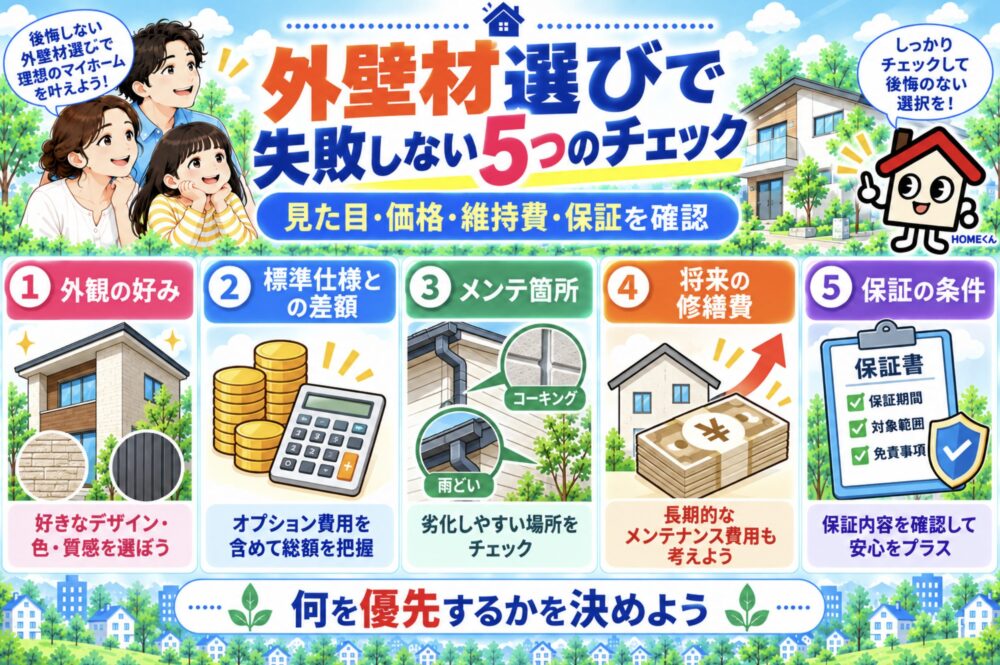 外壁材選びで失敗しない5つのチェックポイント