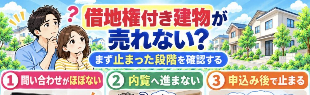 借地権付き建物が売れないなら、値下げ前に販売のどこで止まったか確認する