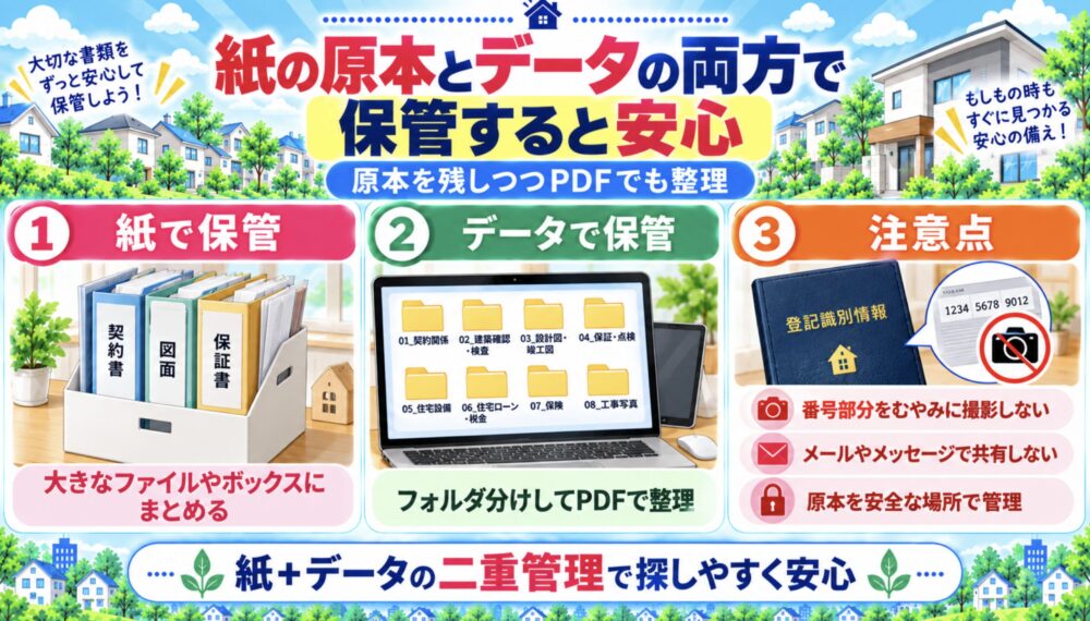 紙の原本とデータの両方で保管すると安心