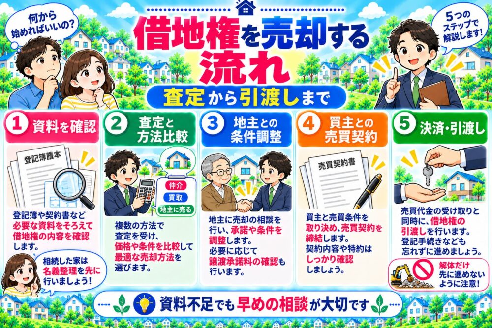 借地権を売却する流れ｜査定から引渡しまで